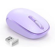 Wireless Mouse, 2.4G Quiet Computer Mouse with USB Receiver, 4 Buttons Portable Cordless Mice for Chromebook, Laptop, PC, Mac, 800/1200/1600 DPI
