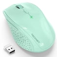 thumbnail image 1 of TECKNET Wireless Mouse, 2.4G USB Computer Mouse with 6-Level Adjustable 4800 DPI, 30 Months Battery, Ergonomic Grips, 6 Buttons Portable for PC, Chromebook, Mac - Green, 1 of 8