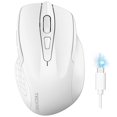 thumbnail image 1 of TECKNET Wireless Mouse (BT5.0/3.0 & 2.4G) Rechargeable 4800 DPI Silent USB A & Bluetooth Mouse 6 Buttons, Wide Compatibility - White, 1 of 8