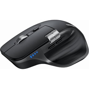 TEIMA Wireless Mouse, Bluetooth Mouse (BT5.3/5.0 & 2.4G) Rechargeable Ergonomic Optical Mouse with 6 Adjustable DPI, Side Scroll, Quiet Clicks, USB A Receiver, 7 Buttons, Wide Compatibility - Black