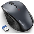 thumbnail image 1 of TECKNET Wireless Mouse, 2.4G USB Computer Mouse with 6-Level Adjustable 4800 DPI, Silent Quiet Click，30 Months Battery, Ergonomic Grips, 6 Buttons Portable for PC, Chromebook, Mac - Grey, 1 of 8