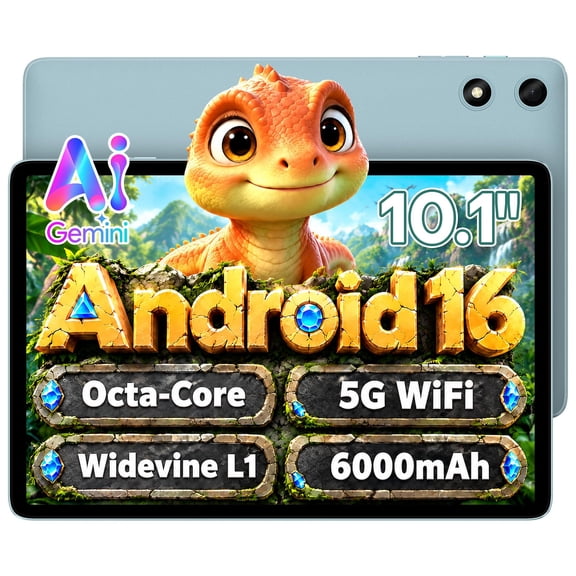 TECLAST 10.1 inch Android 16 Tablet, Octa-core CPU, 16GB 32GB 2TB, 6000mAh, 1280×800 IPS, WiFi 6, Widevine L1, Bluetooth 5.0, Face Unlock, Android Tablet for Kids Adults