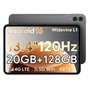Android 16 Tablet 13.4 inch, TECLAST Android Tablet with 4G VoLTE, Octa-Core CPU, 20GB+128GB, 120Hz 1920x1200 HD Display, Widevine L1, 8000mAh, 5G WiFi, Stereo Speakers, GPS, 3.5mm Jack