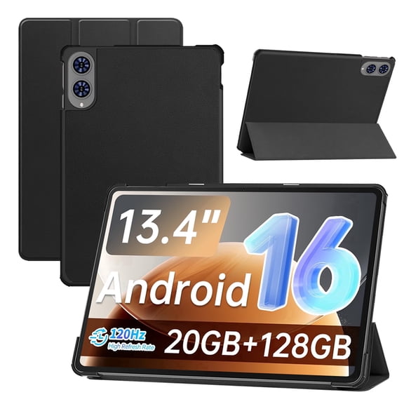 For TECLAST T65 / TABWEE T60 Pro / Blackview OSCAL Pad 200 13.4-Inch Tablet Case PU scratch-resistant wear-resistant Tri-fold stand Magnetic closure Automatic sleep Slim and portable