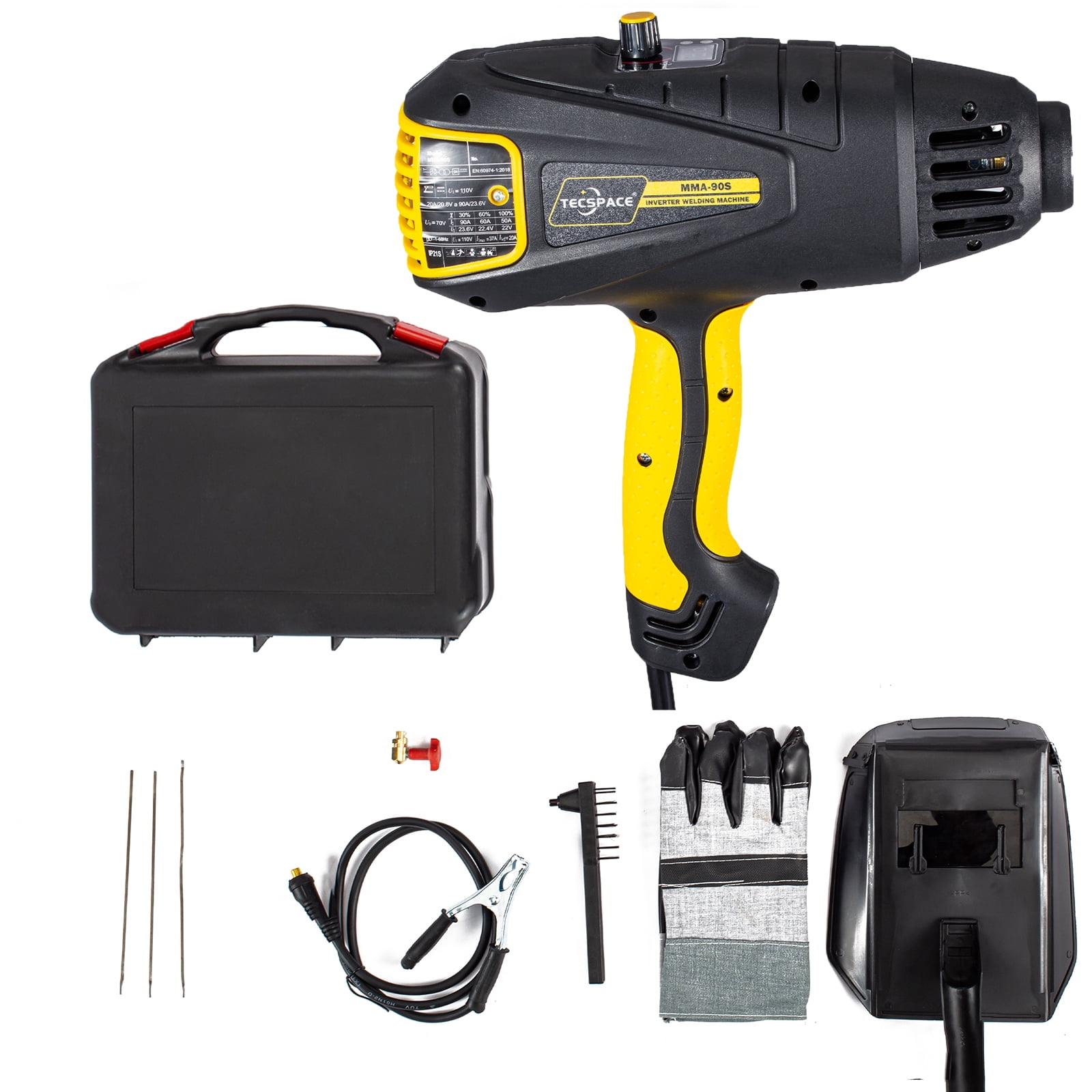 TECSPACE 110V 3.6 KVA Hand Held Welding Machine Kit, IGBT Digital MMA