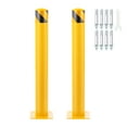 TECSPACE 2Pcs Safety Bollard, 42 inch Yellow Bollard Post, 4.5 inch