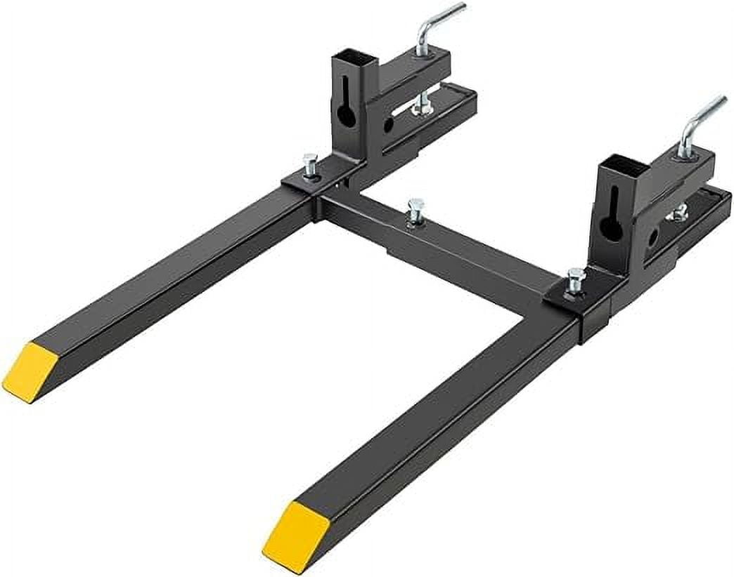 TECSPACE 43" 2000LB Pallet Forks with Adjustable Stabilizer Bar, 12" to
