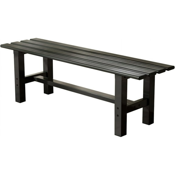 TECSPACE 47 Inches Aluminum Outdoor Weatherproof Bench Backless, 330 LBS Bearing Capacity Garden Porch Bench, Black