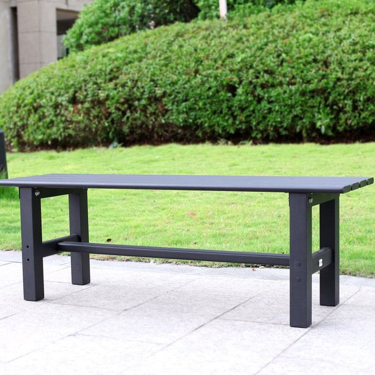 TECSPACE Aluminum Indoor/Outdoor Patio Bench Black,47.2 x 14.2X 15.7