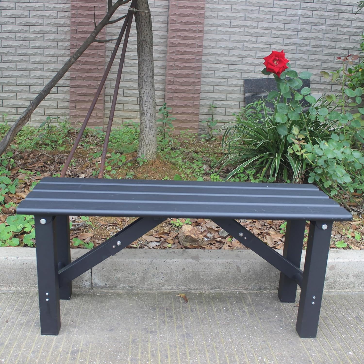 TECSPACE Aluminum Patio Bench 47.2x14.2x15.7in No Assembly High Load For Outdoor Use Walmart