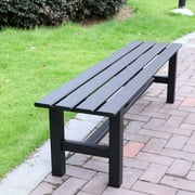 TECSPACE Aluminum Outdoor Patio Bench Black High Quality Integrated Type Without Installation,Light Weight High Load-Bearing,Outdoor Bench for Park Garden,Patio and Lounge,59.1 x 14.2X 15.7 inches
