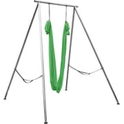 TECSPACE Yoga Stand, 9.6 ft Inversion Yoga Swing Stand, 551lbs/250kg Aerial Yoga Frame with 217in/5.5m (394in/10m) Yoga Swing Inversion Sling Body Yoga Bundle Safety Belt