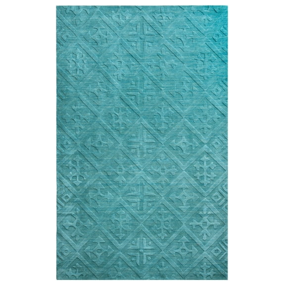 Rizzy Rugs Technique Area Rug TC8272 Blue/Aqua Faded Distressed 3' x 5' Rectangle