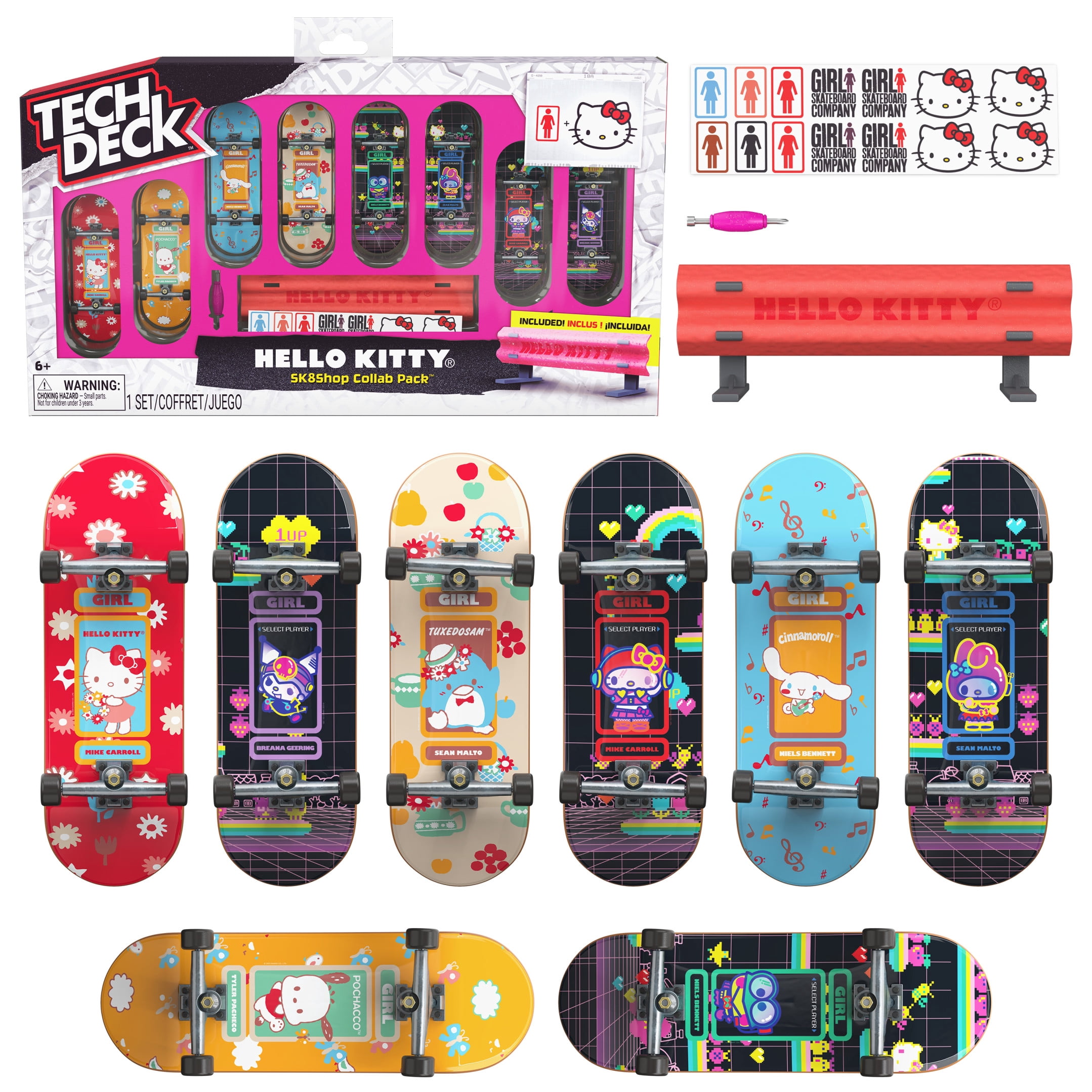 Tech Deck Powell Peralta Sk8shop Bonus Pack with Ramp, Includes 8 Fingerboards, for Ages 6 and up