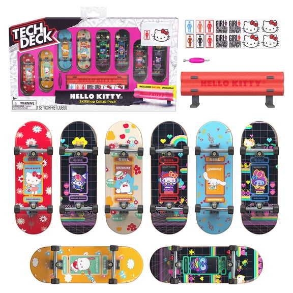 Tech Deck Powell Peralta Sk8shop Bonus Pack with Ramp, Includes 8 Fingerboards, for Ages 6 and up