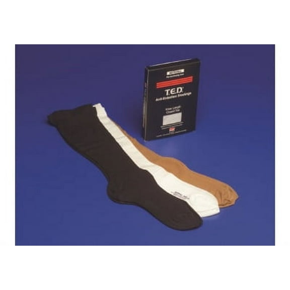 TED Anti Embolism Stockings, Knee-High Hose, Medium, Long, Beige Closed Toe, 4323