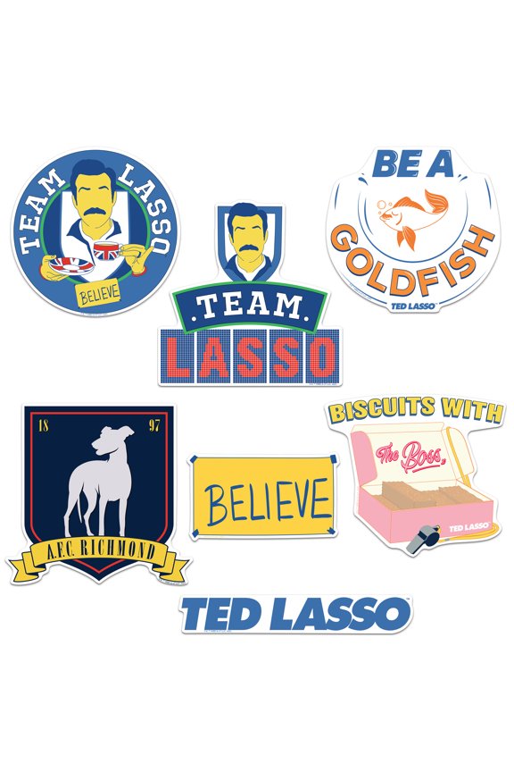 Ted Lasso Large Vinyl Deluxe Stickers Variety Pack of 7
