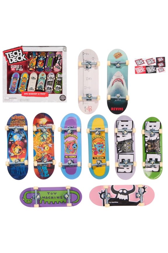 , Epic SK8Shop 10-Pack Fingerboards, Toys for Kids Ages 6 and up