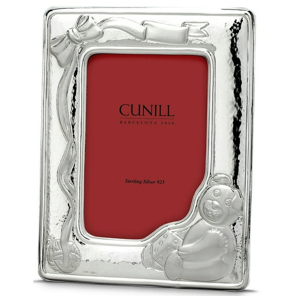 TEDDY BEAR RIBBON in Fine Sterling Silver 4x6 Frame by Cunill Italy - 4x6