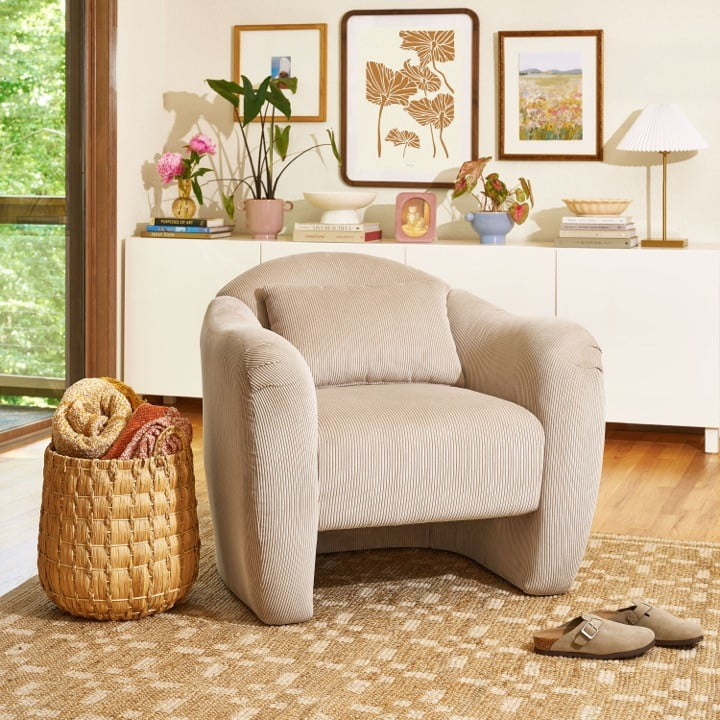 Beautiful Barrymore Teddy Accent Chair by Drew Barrymore, Fawn Cord - Walmart.com