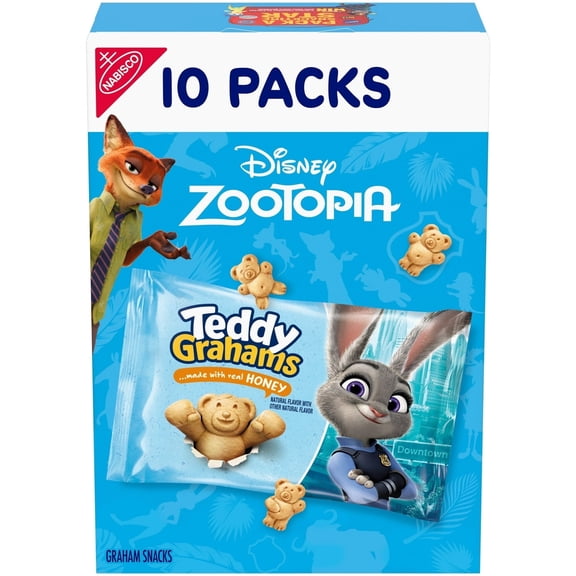 TEDDY GRAHAMS Honey Graham Snacks, School Snacks, 10 Kids Snack Packs
