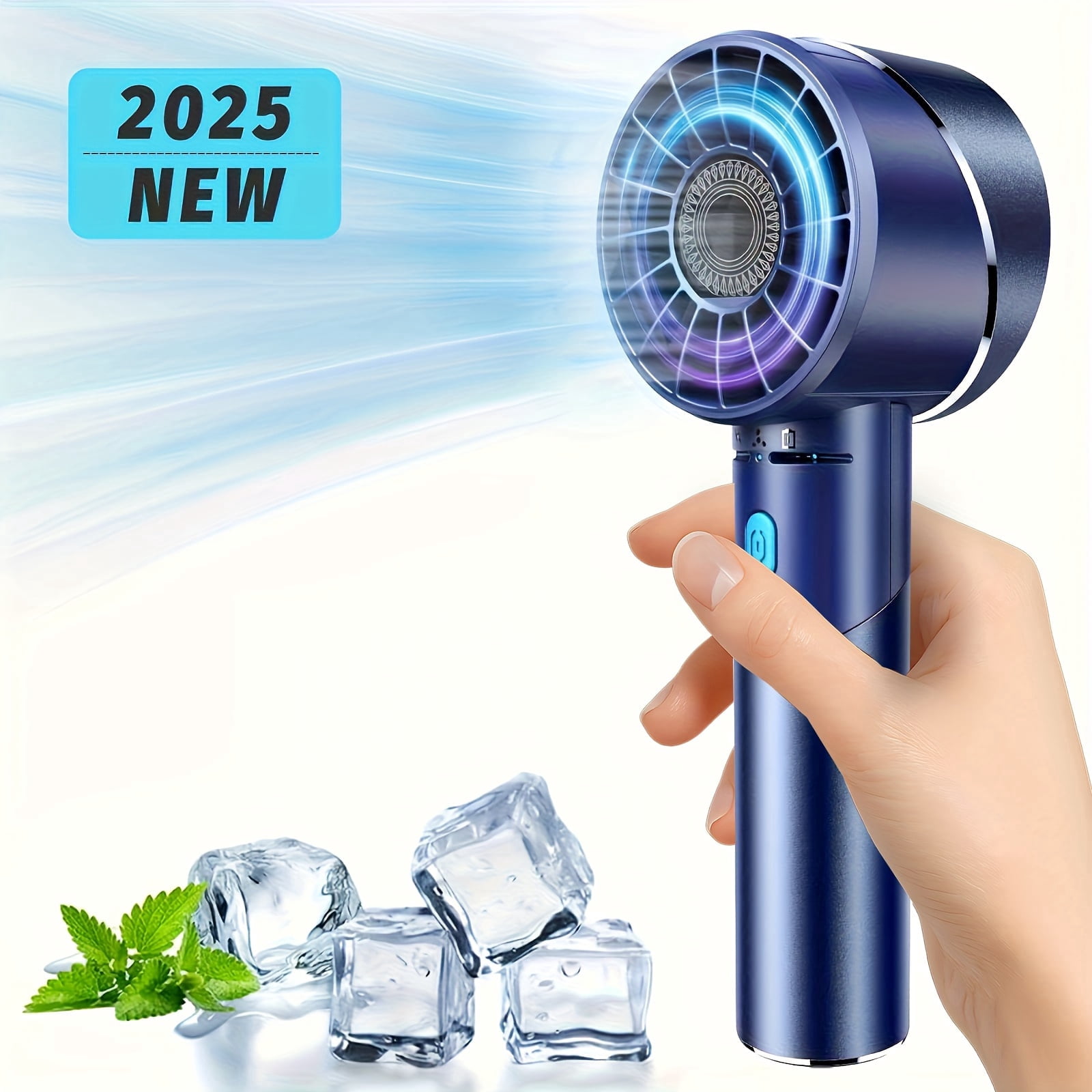 TEDDY RUN Handheld Fan, Mini Small Portable Turbo Fan, Rechargeable ...
