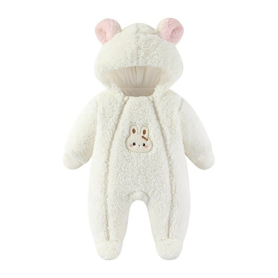 TEDOYE Baby Boys Winter Romper Jumpsuit Warm Thickened Outfits Outwear Soft Casual Playwear For Toddler 0-12 Months Cute Wear, 0-3 Months