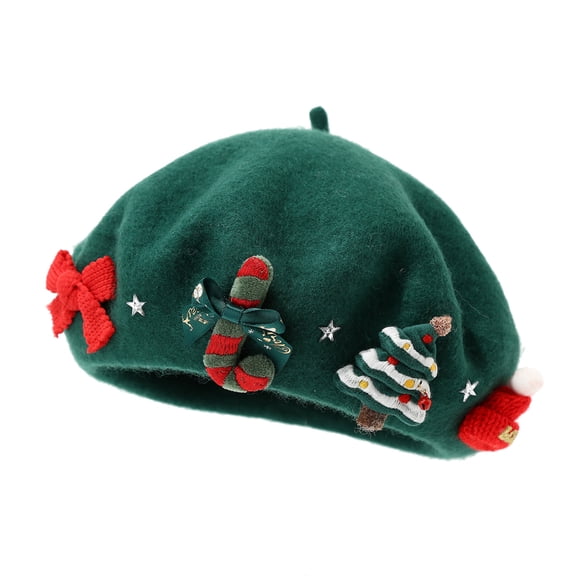 TEDOYE Beret Hat For Women Christmas Warm Beret For Soft Blend Knit Slouchy Holiday Party Hat Elegant Winter Cloche Cap With Brim Fashionable Headwear Fashion