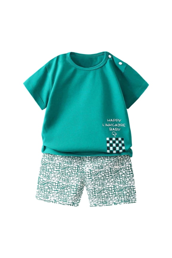 Boys Summer Outfits 2PCS Sets Short Sleeve Casual Play Clothes For Toddler Kids Comfortable Breathable Daily Wear Breathable Wear, 6-7 Years