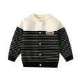 thumbnail image 1 of TEDOYE Boys Sweaters For Kids Stylish Striped Knit Cardigan Coats Soft Comfortable Casual Outerwear For Toddler Children Relaxed Fit Wear, 3-4Years, 1 of 4