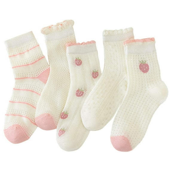 TEDOYE Breathable Kids Socks Mesh Ankle Socks For Girls Boys Soft Comfortable Everyday Casual Wear Toddler-Youth 1-12 Years Lovely Wear, 6-8 Years