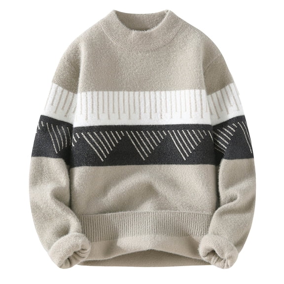 TEDOYE Fall Sweaters Mens Autumn Winter Fashion Casual Pullover Pattern Long Sleeve Sweater Comfort