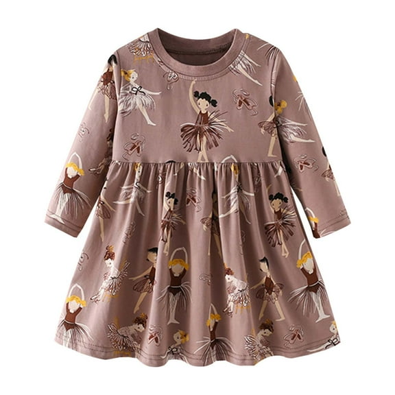 TEDOYE Kids Casual Long Sleeve Round Neck Dress For Girls Toddler Stylish Dress For Everyday Wear And Lovely Wear, 18-24 Months