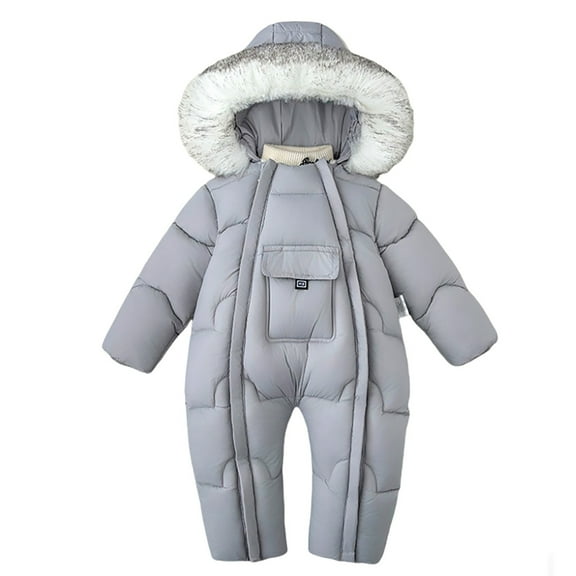 TEDOYE Kids Girls Boys One Piece Snowsuits Insulated Padded Jumpsuit With Double Zipper For Baby Toddler Warm Outfit 3-4 Years