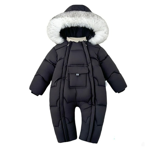 TEDOYE Kids Girls Boys One Piece Snowsuits Insulated Padded Jumpsuit With Double Zipper For Baby Toddler Warm Outfit 3-4 Years