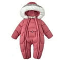 thumbnail image 1 of TEDOYE Kids Girls Boys One Piece Snowsuits Insulated Padded Jumpsuit With Double Zipper For Baby Toddler Warm Outfit 6-12 Months, 1 of 4
