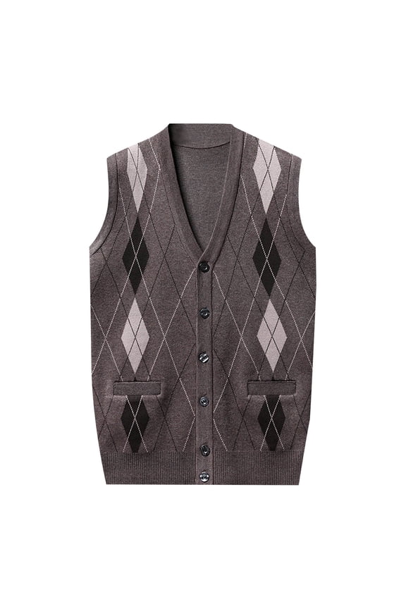 Men's Sweater Vests Mens Autumn Winter Fashion Casual Pullover Color Matching Knitted Sweater Vest Fashion Clothing