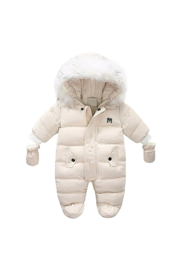 Toddler Baby Girls Boys Winter Thick Warm Hooded Coats Jacket Jumpsuit Snowsuit Playsuit Romper Snow Wear Cozy Wear, 6-9 Months