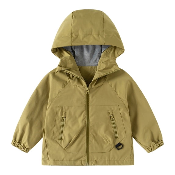 TEDOYE Toddler Boys Windbreaker Jacket For Kids Lightweight Hooded Zipper Coats Outdoor Casual School Jacket For Boys Age 2-13 Years Holiday Wear, 6-7 Years