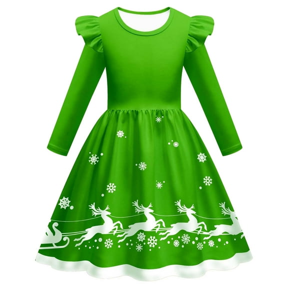 TEDOYE Toddler Child Xmas Girls Dresses Party Dance Kids Christmas Princess Dress Relaxed Fit Wear, 2-3 Years