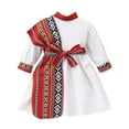 thumbnail image 1 of TEDOYE Toddler Fashionable Middle Style Girls Clothing: Long Sleeved Dresses Long Robe Middle Age Dresses With Scarves And Belts For Autumn Birthday Wear, 2-3 Years, 1 of 9