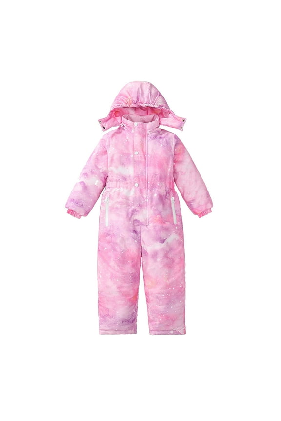 Toddler Kids Boys Girls Winter Thicken Detachable Hooded Coats Jacket Snowsuit Child Windproof Warm Jumpsuit Outwear Snow Wear Relaxed Fit Wear, 3-4 Years