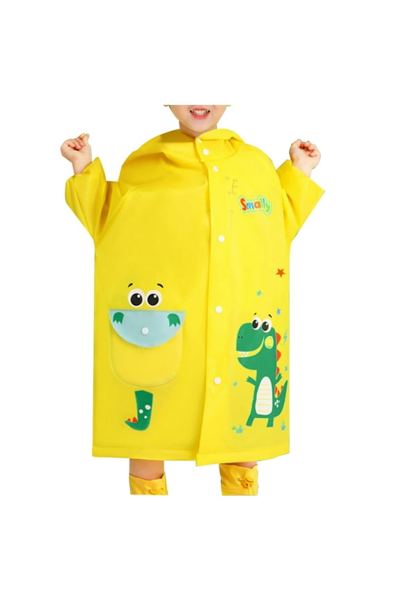 Toddler New Child Raincoats Boys Girls Students Children Baby Poncho Kindergarten Dinosaur Body Reflective Raincoat Soft Wear, 2-4 Years
