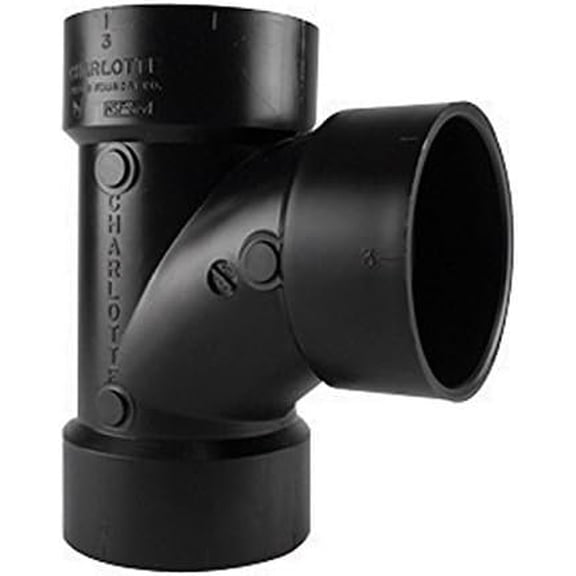 Charlotte Pipe ABS DWV Sanitary Tee - 4 Inch - Black Plumbing Fitting