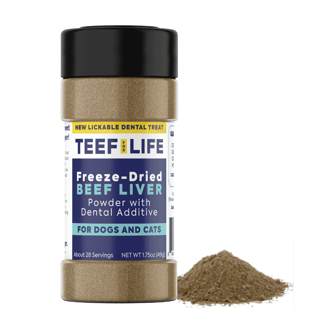 TEEF for Life - Lickable Prebiotic Dental Treat Powder for Dogs and Cats (Protektin42K + Freeze-Dried Beef Liver)