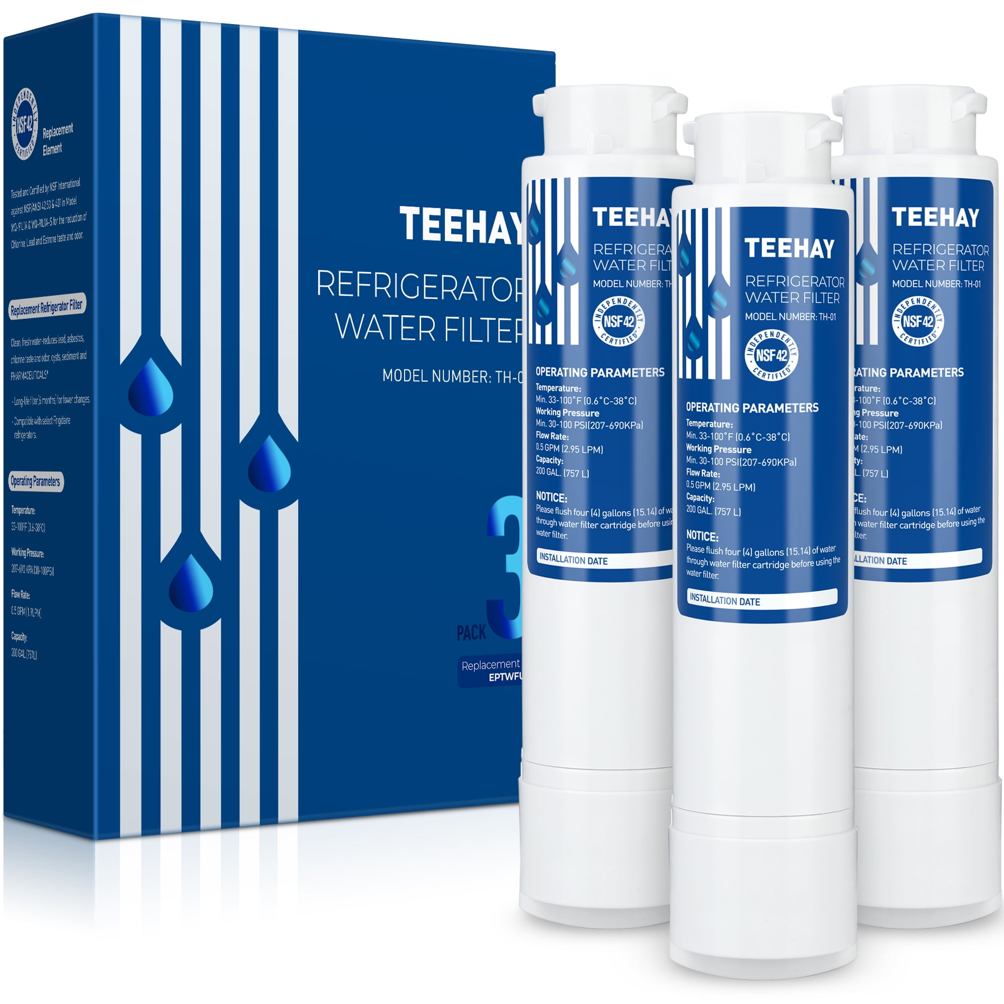 TEEHAY EPTWFU01 Frigidaire Replacement Filter for Frigidaire Pure
