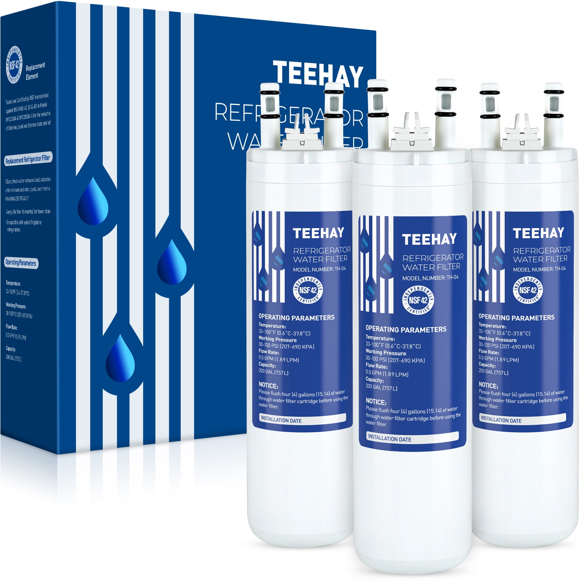 TEEHAY WF3CB Compatible with Frigidaire WF3CB Puresource3 Refrigerator Water Filter Pure Source 3 3 Packs