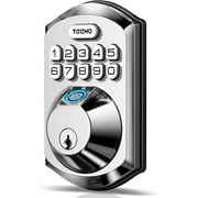 TEEHO Fingerprint Keypad Keyless Entry Smart Electronic Deadbolt Door Lock for Front Door - Satin Nickel