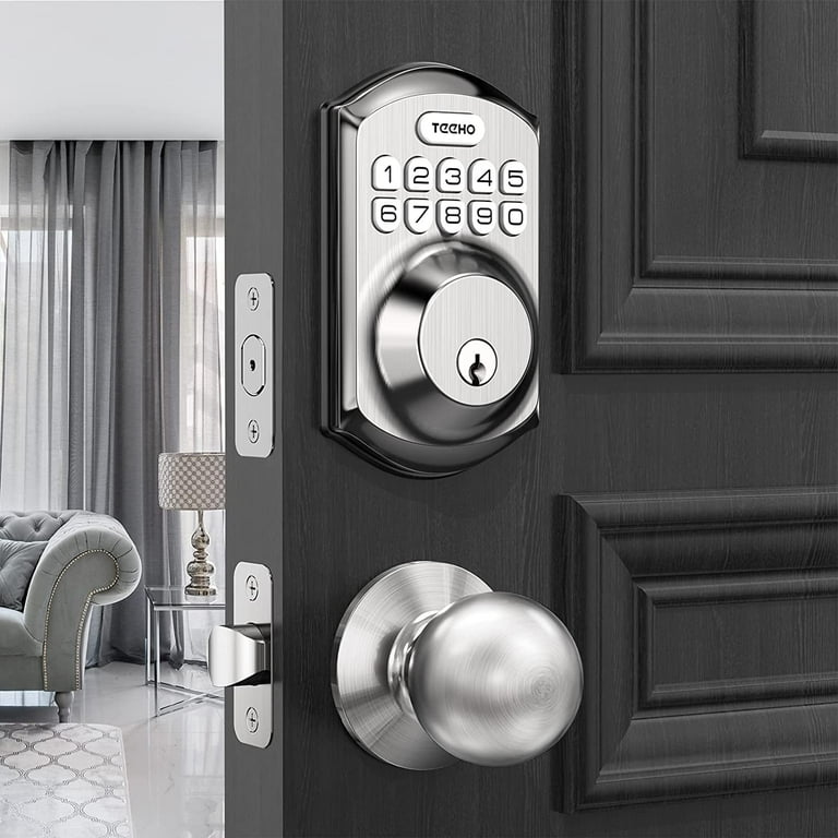 Satin Nickel Colorado Front Door Door Handleset with Sierra Knob