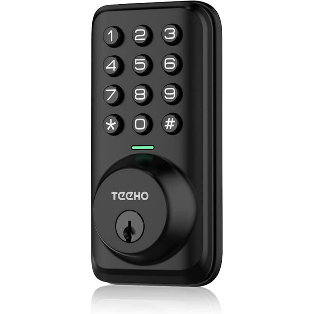 Teeho Keyless Entry Keypad Smart Electronic Deadbolt Door Lock For Bedroom Front Door Matte 4989